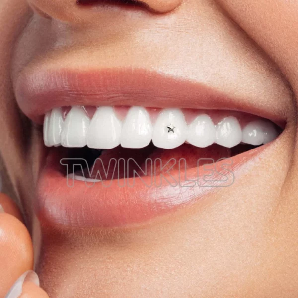203 Small Star White Gold tooth gem twinkles dental jewelry in smile