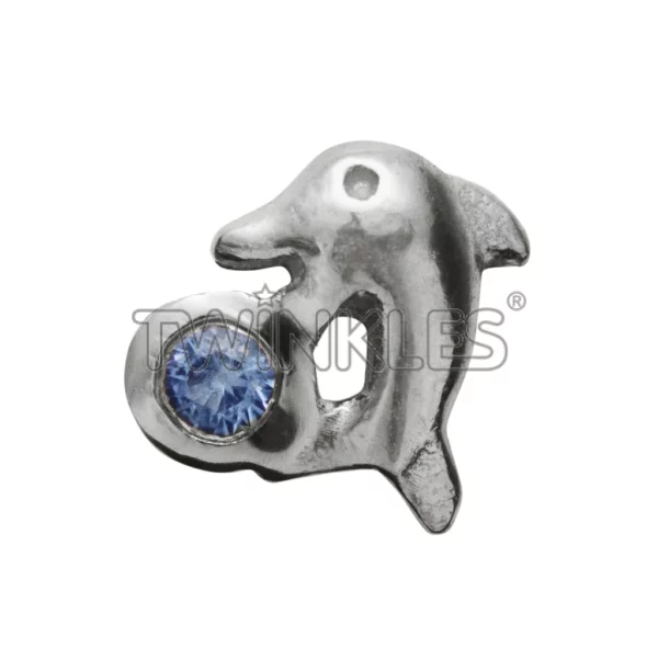 dolphin w sapphire whitegold tooth gem